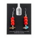 Natural Turquoise and Coral .925 Sterling Silver Hooks Certified Authentic Navajo Native American Dangle Earrings 18294-14 Natural Turquoise and Coral .925 Sterling Silver Hooks Certified Authentic Navajo Native American Dangle Earrings 18294-14