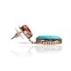 Natural Turquoise Spiny Oyster .925 Sterling Silver Certified Authentic Navajo Native American Handmade Post Earrings  18316-3