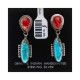Natural Turquoise Spiny Oyster .925 Sterling Silver Certified Authentic Navajo Native American Handmade Post Earrings  18316-3