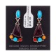 Natural Turquoise Multicolor Stone .925 Sterling Silver Certified Authentic Navajo Native American Handmade Post Earrings  18319-1