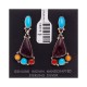 Natural Turquoise Multicolor Stone .925 Sterling Silver Certified Authentic Navajo Native American Handmade Post Earrings  18319-1