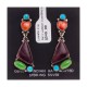 Natural Turquoise Multicolor Stone .925 Sterling Silver Certified Authentic Navajo Native American Handmade Heart Post Earrings  18319-2