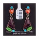Natural Turquoise Multicolor Stone .925 Sterling Silver Certified Authentic Navajo Native American Handmade Heart Post Earrings  18319-2