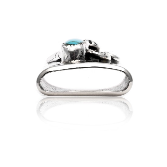 Natural Turquoise .925 Sterling Silver and Nickel Certified Authentic Navajo Native American Handmade Flower Leaf Lighter Case 18334