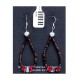Natural Turquoise and Coral .925 Sterling Silver Hooks Certified Authentic Navajo Native American Hoop Dangle Earrings 18337
