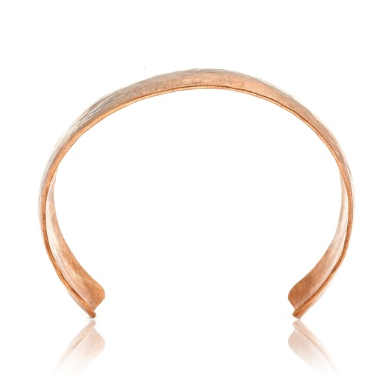 Hammered Copper Certified Authentic Navajo Native American Handmade Wide Cuff Bracelet 22218