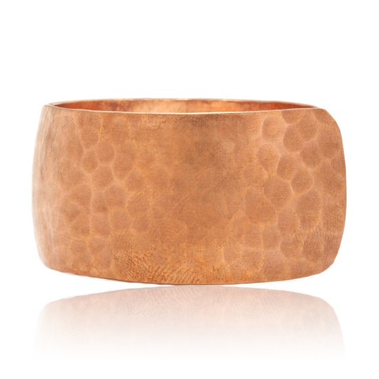 Hammered Copper Certified Authentic Navajo Native American Handmade Wide Cuff Bracelet 22218