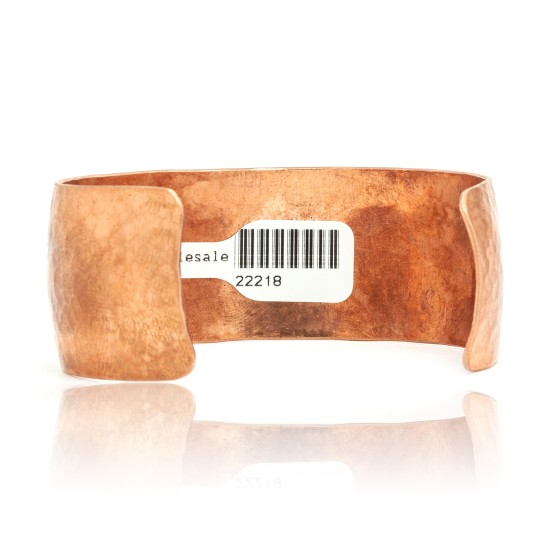 Hammered Copper Certified Authentic Navajo Native American Handmade Wide Cuff Bracelet 22218