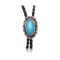 .925 Sterling Silver Certified Authentic Handmade Navajo Native American Natural Turquoise Bolo Tie  24383