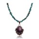 Natural Turquoise Purple Spiny Oyster .925 Sterling Silver Certified Authentic Navajo Native American Handmade Pendant Earnings Set 24519-15222-18198-10