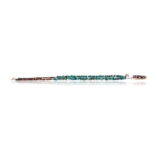 Natural Turquoise Purple Spiny Oyster .925 Sterling Silver Certified Authentic Navajo Native American Handmade Pendant Earnings Set 24519-15222-18198-10