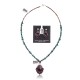 Natural Turquoise Purple Spiny Oyster .925 Sterling Silver Certified Authentic Navajo Native American Handmade Pendant Earnings Set 24519-15222-18198-10