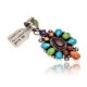 Natural Turquoise Multicolor Stone .925 Starling Silver Navajo Native American Handmade Pendant 24522 Natural Turquoise Multicolor Stone .925 Starling Silver Navajo Native American Handmade Pendant 24522