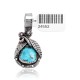 Natural Turquoise .925 Sterling Silver Certified Authentic Navajo Native American Handmade Pendant 24552
