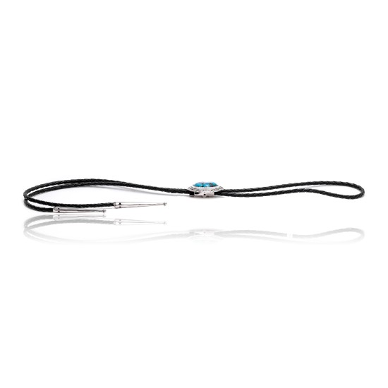 Sun .925 Sterling Silver Certified Authentic Handmade Navajo Native American Bolo Tie 24558