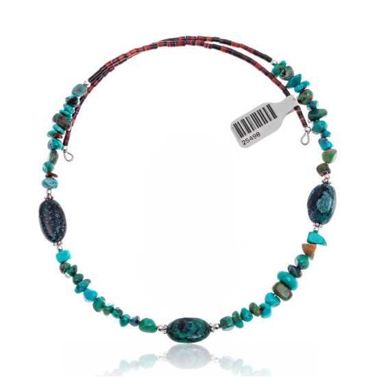 Natural Turquoise Certified Authentic Navajo Native American Adjustable 3 Stone Choker Wrap Necklace 25498 Natural Turquoise Certified Authentic Navajo Native American Adjustable 3 Stone Choker Wrap Necklace 25498