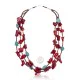 Natural Turquoise, Coral .925 Sterling Silver Navajo Native American 3 Strand Necklace 25507 Natural Turquoise, Coral .925 Sterling Silver Navajo Native American 3 Strand Necklace 25507