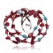 Natural Turquoise, Coral .925 Sterling Silver Navajo Native American 3 Strand Necklace 25507 Natural Turquoise, Coral .925 Sterling Silver Navajo Native American 3 Strand Necklace 25507