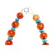 Limited Edition Natural Turquoise and Apple Sponge Coral .925 Sterling Silver Certified Authentic Navajo Native American Necklace 25509 Limited Edition Natural Turquoise and Apple Sponge Coral .925 Sterling Silver Certified Authentic Navajo Native American Necklace 25509