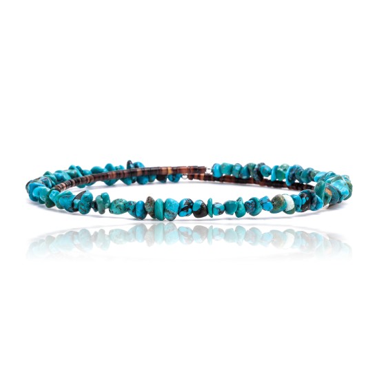 Genuine Stones Certified Authentic Navajo Native American Adjustable Choker Wrap Necklace Chain 255555
