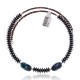 Natural Turquoise and Hematite Certified Authentic Navajo Native American Adjustable Choker Wrap Necklace and Chain 25560 Natural Turquoise and Hematite Certified Authentic Navajo Native American Adjustable Choker Wrap Necklace and Chain 25560