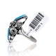 Flower and Leaf Blue Opal .925 Sterling Silver Certified Authentic Navajo Native American Handmade Ring Size 7 1/2 26205-10