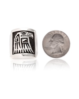 Eagle .925 Sterling Silver Certified Authentic Handmade Hopi Native American Ring 26232 Eagle .925 Sterling Silver Certified Authentic Handmade Hopi Native American Ring 26232