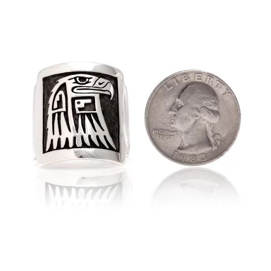 Eagle .925 Sterling Silver Handmade Hopi Native American Ring 26232 Eagle .925 Sterling Silver Handmade Hopi Native American Ring 26232