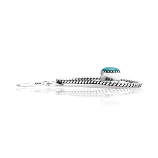 Drop Natural Turquoise .925 Sterling Silver Certified Authentic Navajo Native American Handmade Dangle Earrings 27269 Drop Natural Turquoise .925 Sterling Silver Certified Authentic Navajo Native American Handmade Dangle Earrings 27269