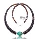 Graduated Heishi and Natural Turquoise .925 Sterling Silver Certified Authentic Navajo Native American Necklace 370856126416