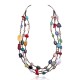 Natural Turquoise and Multicolor Stones .925 Sterling Silver Certified Authentic Navajo Native American 3 Strand Necklace 370979727327