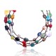 Natural Turquoise and Multicolor Stones .925 Sterling Silver Certified Authentic Navajo Native American 3 Strand Necklace 370979727327