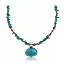Natural Turquoise .925 Sterling Silver Navajo Native American Handmade Necklace and Pendant 370989696233