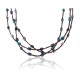3 Strand .925 Sterling Silver Certified Authentic Navajo Native American Turquoise and Lapis Necklace 371029683838