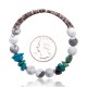 Natural Turquoise and White Howlite Certified Authentic Navajo Native American Wrap Bracelet 371076674695