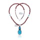 .925 Sterling Silver Certified Authentic Handmade Navajo Native American Natural Turquoise Gold Stone Necklace and Pendant 390616858880