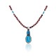 .925 Sterling Silver Certified Authentic Handmade Navajo Native American Natural Turquoise Gold Stone Necklace and Pendant 390616858880