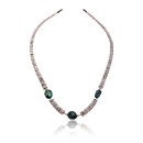 .925 Sterling Silver Certified Authentic Navajo Native American Graduated Grey Oyster Shell and Natural Turquoise Necklace 390678307297