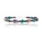 .925 Sterling Silver Certified Authentic Navajo Native American Natural Turquoise and Lapis Link Bracelet 390755503726