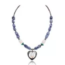 Natural Turquoise and Lapis .925 Sterling Silver Navajo Native American Necklace 390801004859