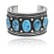 Cloud .925 Sterling Silver Certified Authentic Handmade Large Navajo Native American Turquoise Cuff Bracelet 390803939655