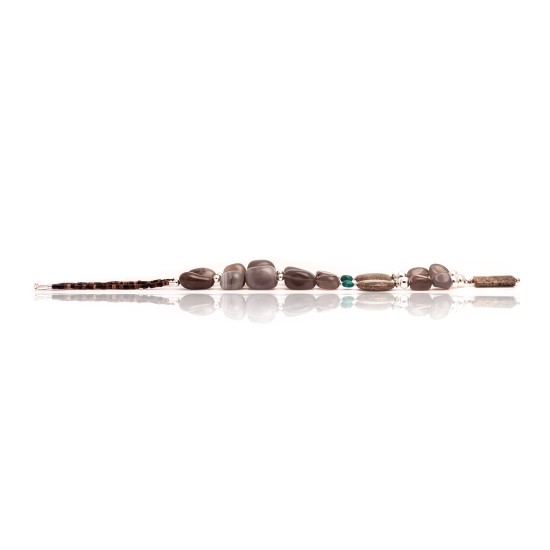 Natural Turquoise and Agate and Jasper .925 Sterling Silver Certified Authentic Navajo Native American Necklace 390918057663
