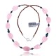 Pink Quartz Natural Turquoise Hematite .925 Sterling Silver Certified Authentic Navajo Native American Necklace 750192