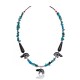 Bear Natural Turquoise and Coral .925 Sterling Silver Certified Authentic Navajo Native American Necklace 750226-5