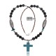 Cross Natural Turquoise Snowflake Obsidian .925 Sterling Silver Certified Authentic Navajo Native American Necklace 750237-8 Cross Natural Turquoise Snowflake Obsidian .925 Sterling Silver Certified Authentic Navajo Native American Necklace 750237-8
