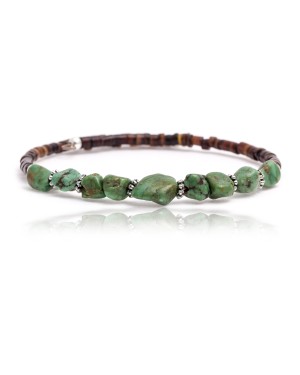 Natural Turquoise Certified Authentic Navajo Native American Adjustable Wrap Bracelet 12727