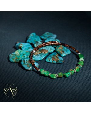 Natural Turquoise Certified Authentic Navajo Native American Adjustable Wrap Bracelet 12733