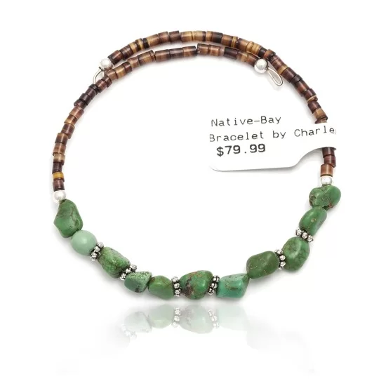 Natural Turquoise Navajo Native American Adjustable Wrap Bracelet 12733 Natural Turquoise Navajo Native American Adjustable Wrap Bracelet 12733