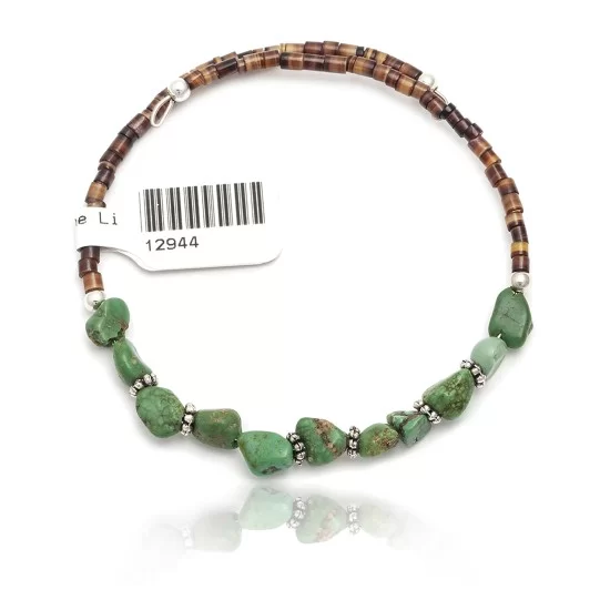 Natural Turquoise Navajo Native American Adjustable Wrap Bracelet 12733 Natural Turquoise Navajo Native American Adjustable Wrap Bracelet 12733