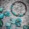 Natural Turquoise and Green Quartz Navajo Native American Wrap Bracelet 12738-4